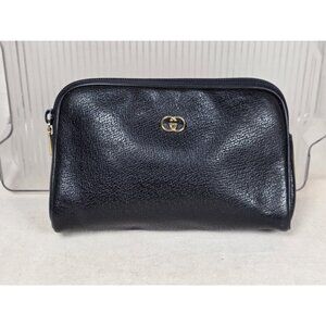 Vintage GUCCI Black Leather Toiletry Bag